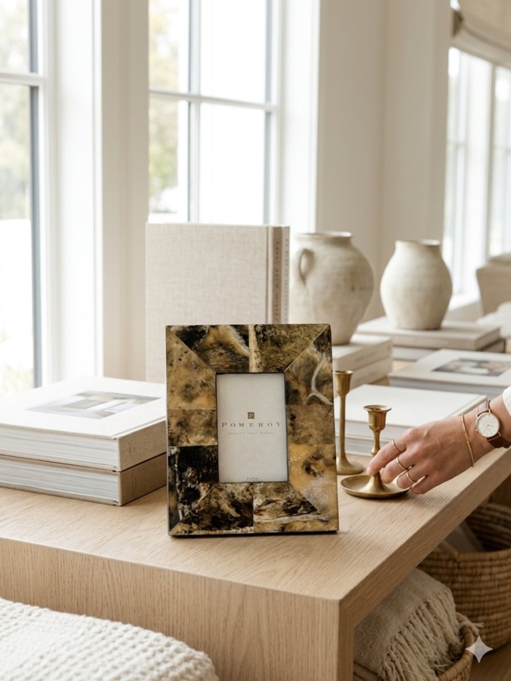 Pomeroy Amber & Espresso Marble Mosaic Picture Frame